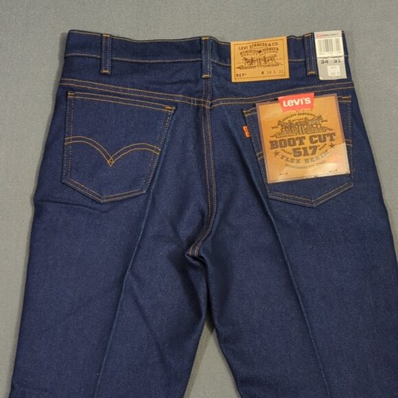 Levi's Vtg Jeans Men's 34x31 Blue Deadstock 517 Boot Cut Orange Tab Made In USA - Picture 1 of 14